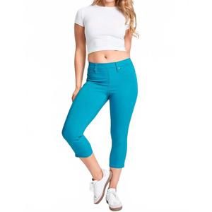 NEW YMI junior hyperstretch capri pant in teal